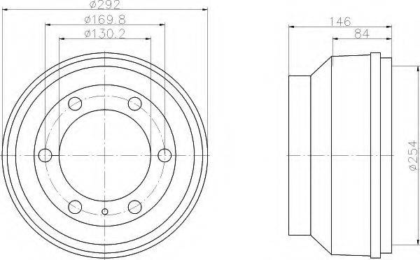 HELLA 8DT355300221 Гальмівний барабан