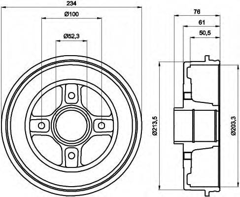 Гальмівний барабан HELLA 8DT 355 300-611