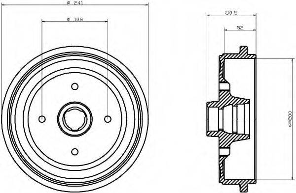 HELLA 8DT355301461 Тормозной барабан