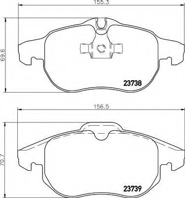 HELLA 8DB355009311 Комплект гальмівних колодок, дискове гальмо