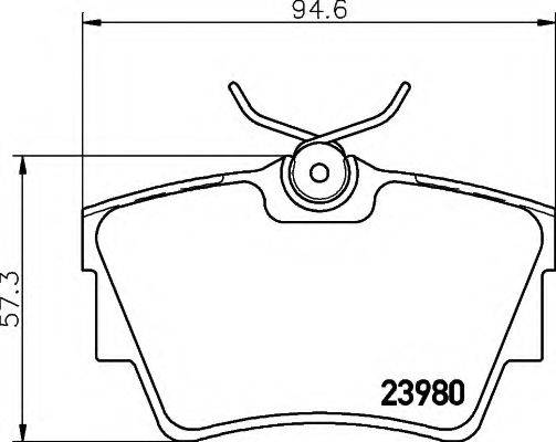 HELLA 8DB355010761 Комплект гальмівних колодок, дискове гальмо