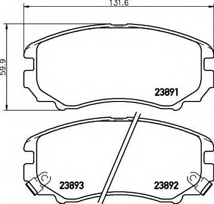 HELLA 8DB355010991 Комплект тормозных колодок, дисковый тормоз