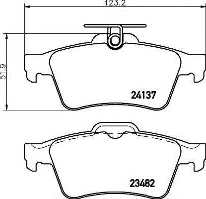 Комплект гальмівних колодок, дискове гальмо HELLA 8DB 355 011-731