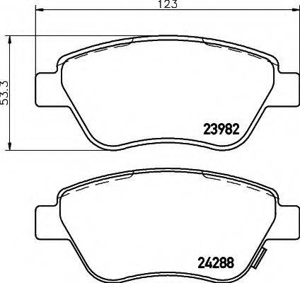 HELLA 8DB355012831 Комплект гальмівних колодок, дискове гальмо