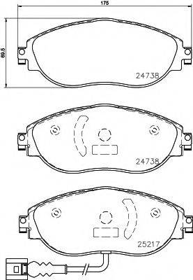 Комплект гальмівних колодок, дискове гальмо HELLA 8DB 355 015-921