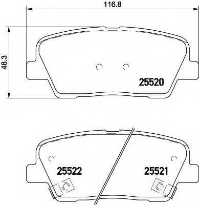 HELLA 8DB355020101 Комплект гальмівних колодок, дискове гальмо