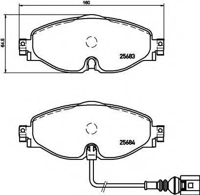 Комплект гальмівних колодок, дискове гальмо HELLA 8DB 355 020-191