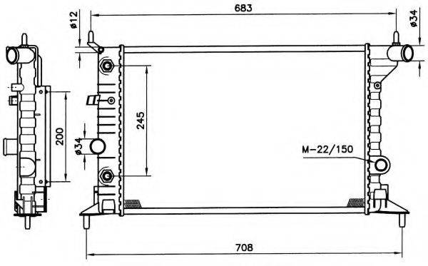 NRF 519516 Радіатор, охолодження двигуна