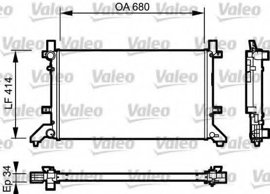 Радіатор, охолодження двигуна VALEO 732952