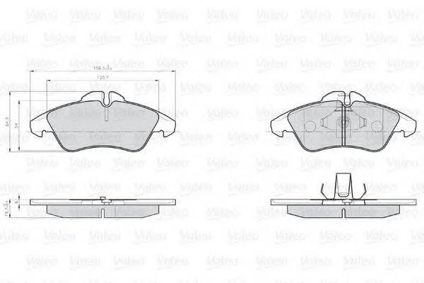 VALEO 872576 Комплект гальмівних колодок, дискове гальмо