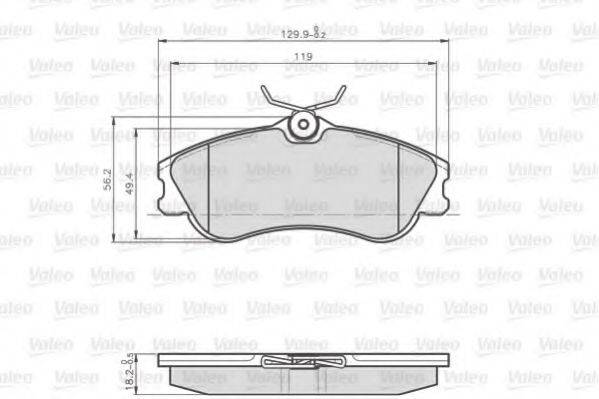 VALEO 873124 Комплект гальмівних колодок, дискове гальмо