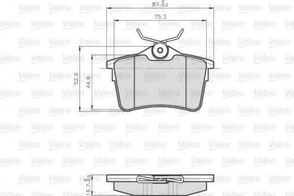 VALEO 872765 Комплект гальмівних колодок, дискове гальмо