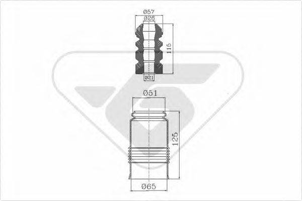 HUTCHINSON KP020 Пилозахисний комплект, амортизатор