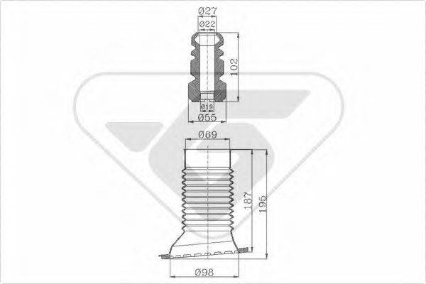 HUTCHINSON KP046 Пилозахисний комплект, амортизатор