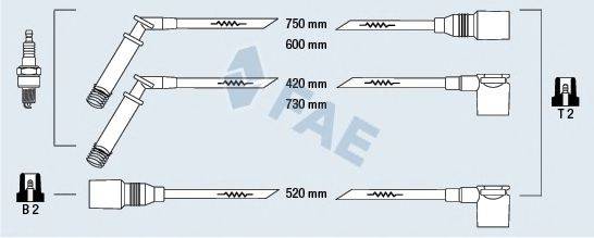 FAE 83800 Комплект дротів запалення