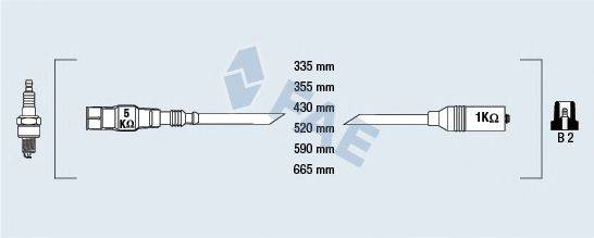 FAE 85878 Комплект дротів запалення