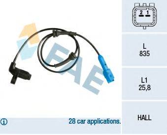 FAE 78140 Датчик, частота обертання колеса