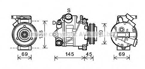 AVA QUALITY COOLING BWK444 Компресор, кондиціонер