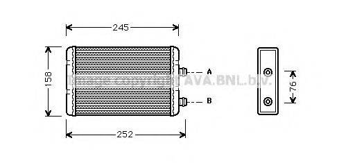 Теплообмінник, опалення салону AVA QUALITY COOLING FT6220