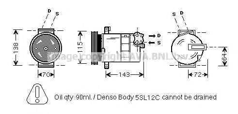 AVA QUALITY COOLING FTK086 Компресор, кондиціонер