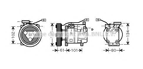 AVA QUALITY COOLING MZAK207 Компресор, кондиціонер