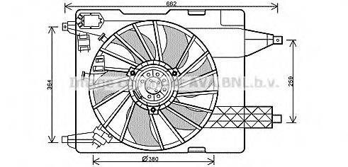 Вентилятор, охолодження двигуна AVA QUALITY COOLING RT7539