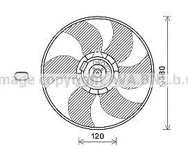 Вентилятор, охолодження двигуна AVA QUALITY COOLING RT7604