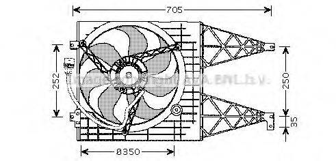 AVA QUALITY COOLING VW7513 Вентилятор, охолодження двигуна