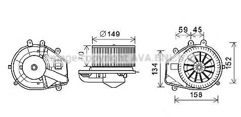 AVA QUALITY COOLING VW8352 Електродвигун, вентиляція салону