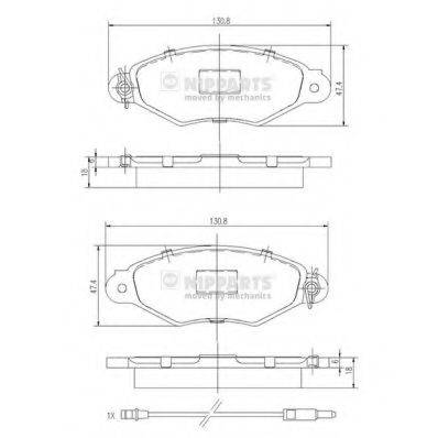 NIPPARTS J3601093 Комплект гальмівних колодок, дискове гальмо