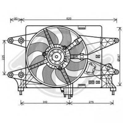 Вентилятор, охолодження двигуна DIEDERICHS 3485118
