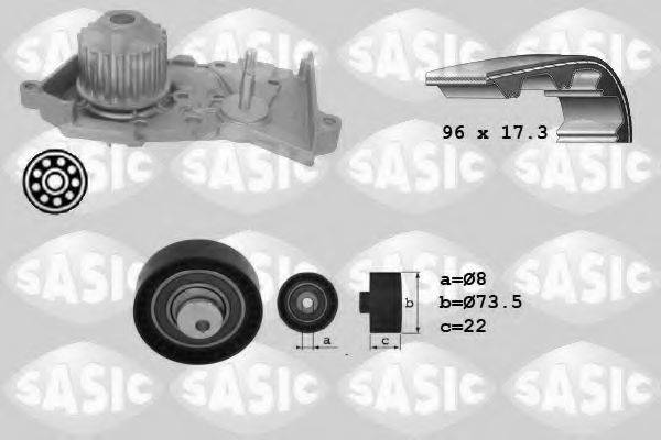 SASIC 3904026 Водяний насос + комплект зубчастого ременя