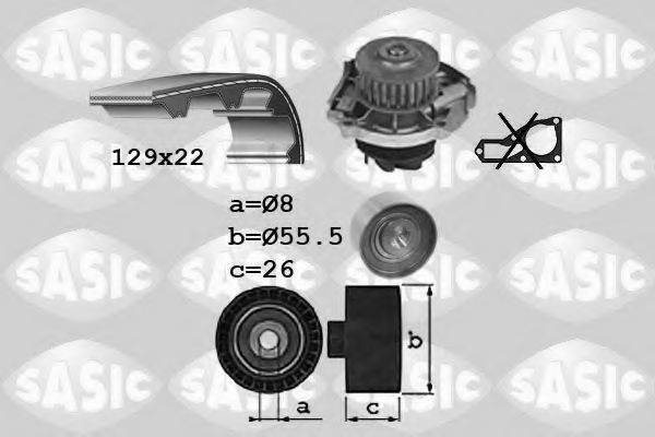 Водяний насос + комплект зубчастого ременя SASIC 3906042