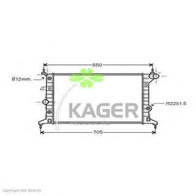 Радіатор, охолодження двигуна KAGER 31-0786