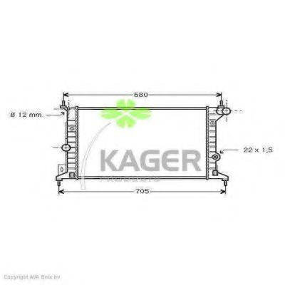 Радіатор, охолодження двигуна KAGER 31-0790