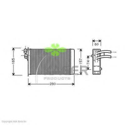 KAGER 320003 Теплообменник, отопление салона