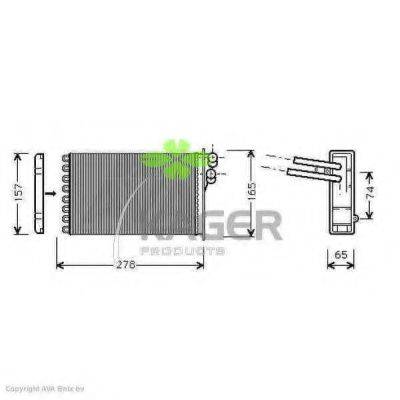 KAGER 320004 Теплообмінник, опалення салону