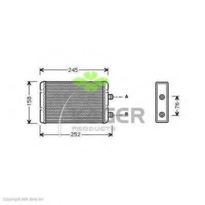 KAGER 320053 Теплообмінник, опалення салону