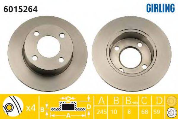 GIRLING 6015264 Тормозной диск