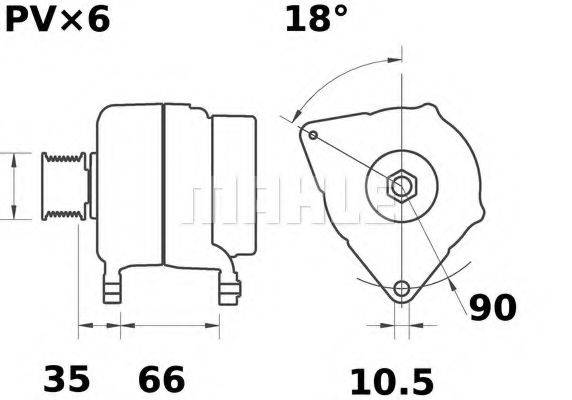 MAHLE ORIGINAL MG506 Генератор