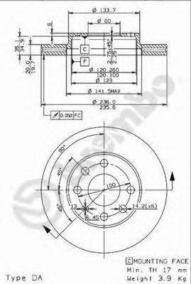 BRECO BS8522 Тормозной диск