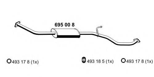 Середній глушник вихлопних газів ERNST 695008