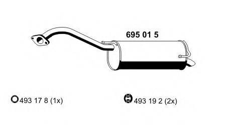 Глушник вихлопних газів кінцевий ERNST 695015