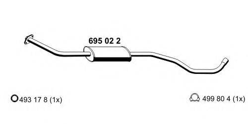 Середній глушник вихлопних газів ERNST 695022