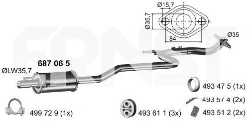 ERNST 687065 Середній глушник вихлопних газів