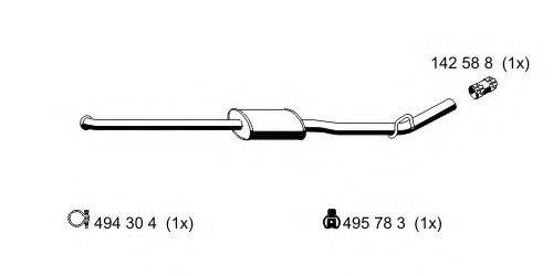 ERNST 522182 Середній глушник вихлопних газів