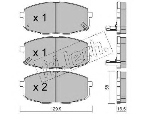 FRI.TECH. 5290 Комплект гальмівних колодок, дискове гальмо