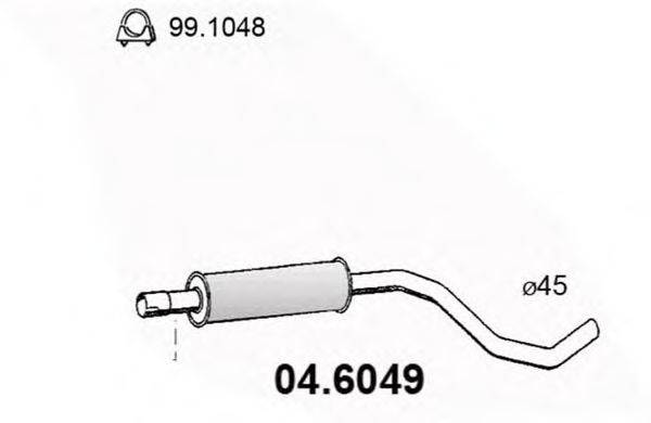 ASSO 046049 Средний глушитель выхлопных газов