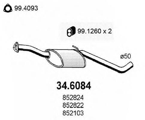 ASSO 346084 Середній глушник вихлопних газів