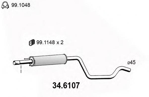 ASSO 346107 Середній глушник вихлопних газів